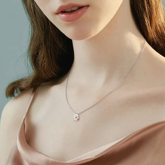 ElaraBond  Pear Cut Moissanite Pendant Necklace