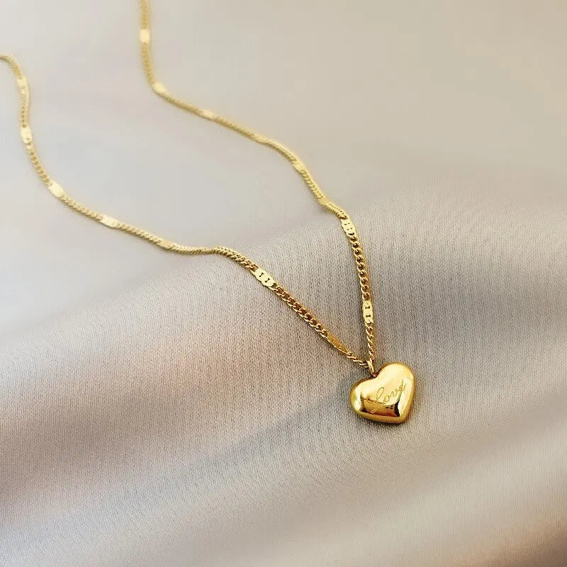 ElaraBond Sculpted Heart Choker Necklace