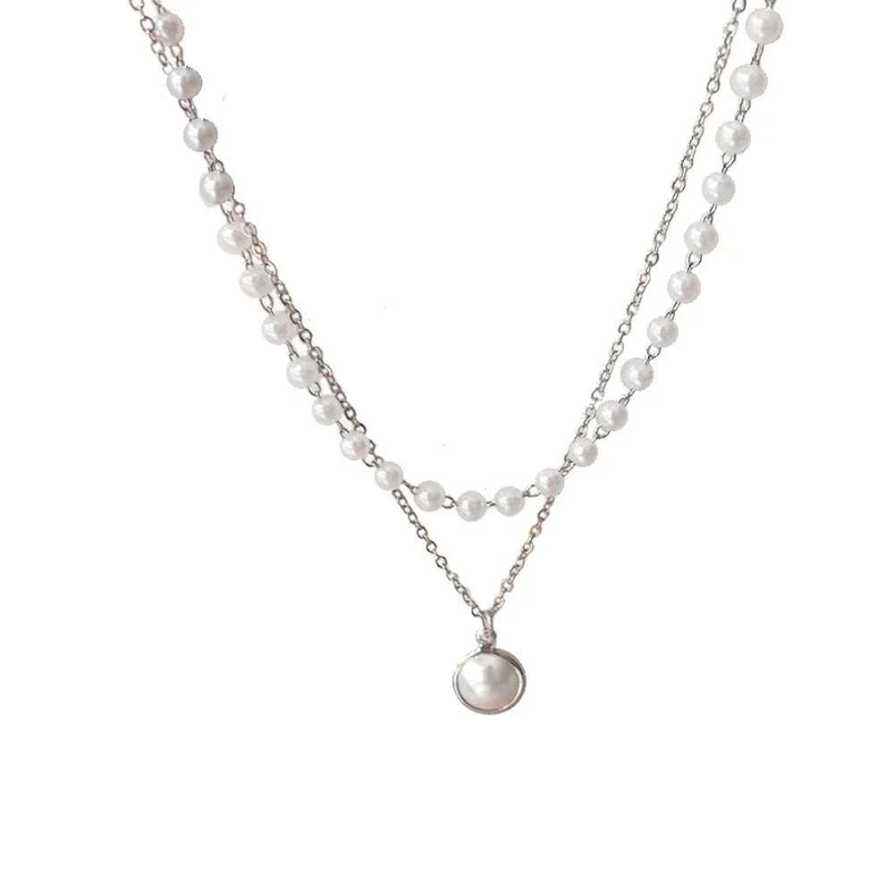 ElaraBond  Lumière Double Layer Pearl Choker