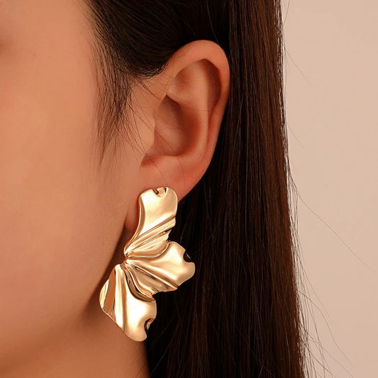 ElaraBond  Soleil Sculptural Gold Dangle Earrings