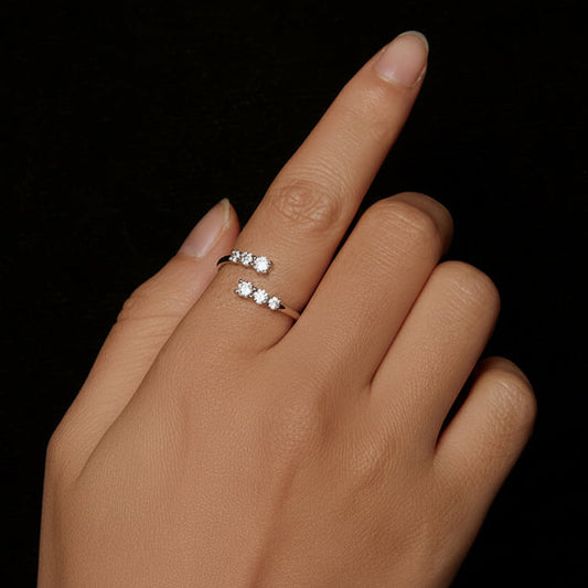 ElaraBond Aurora Moissanite White Gold Ring