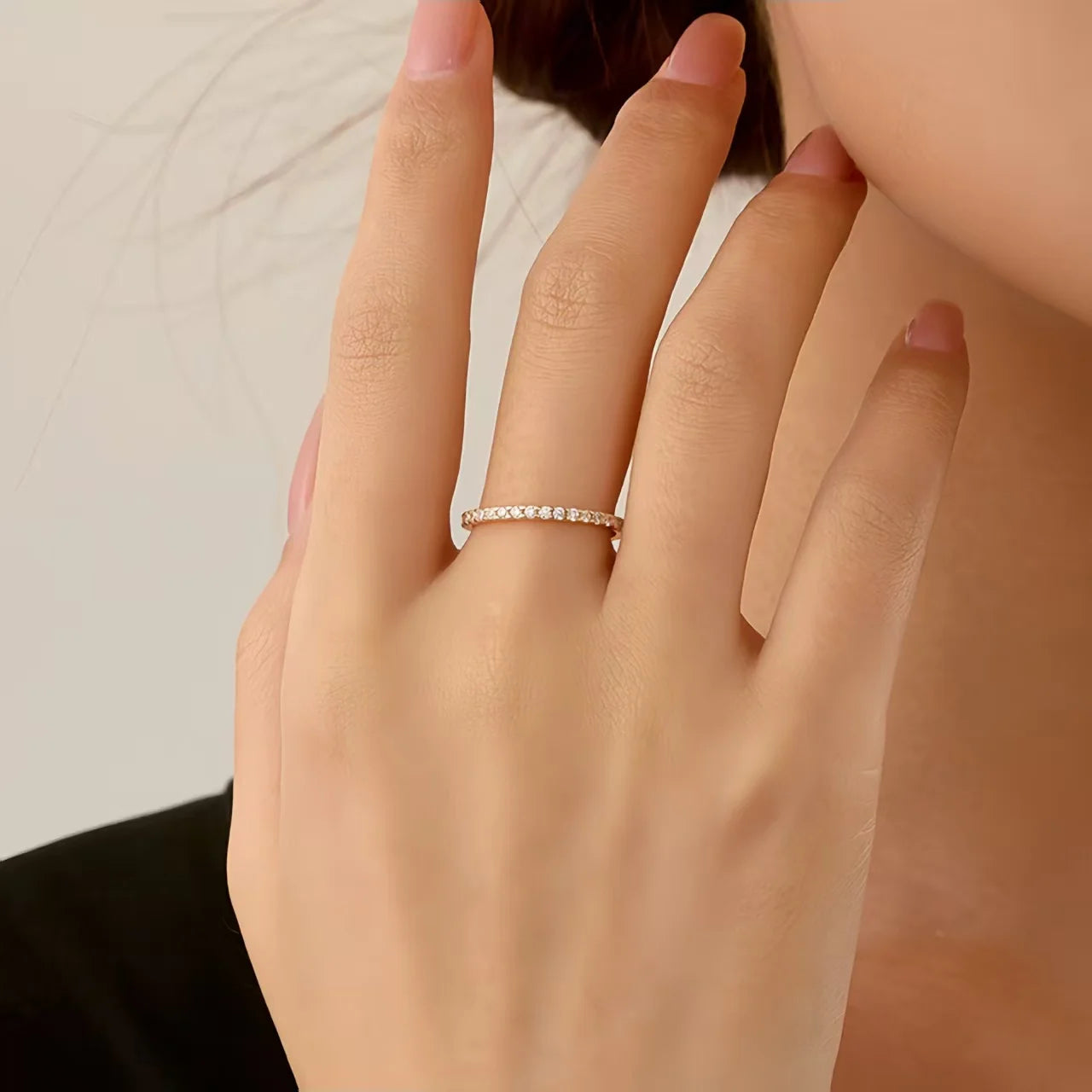 ElaraBond Dazzle Full Pavé Stacking Ring