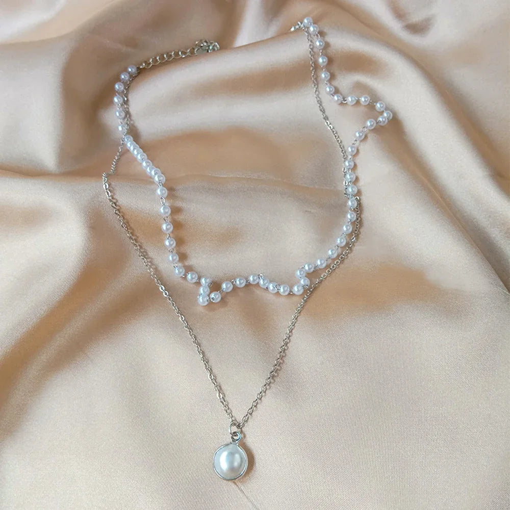 ElaraBond  Lumière Double Layer Pearl Choker