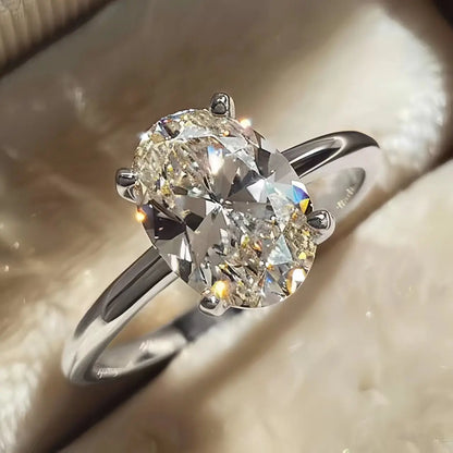 ElaraBond Oval Brilliance Solitaire Statement Ring