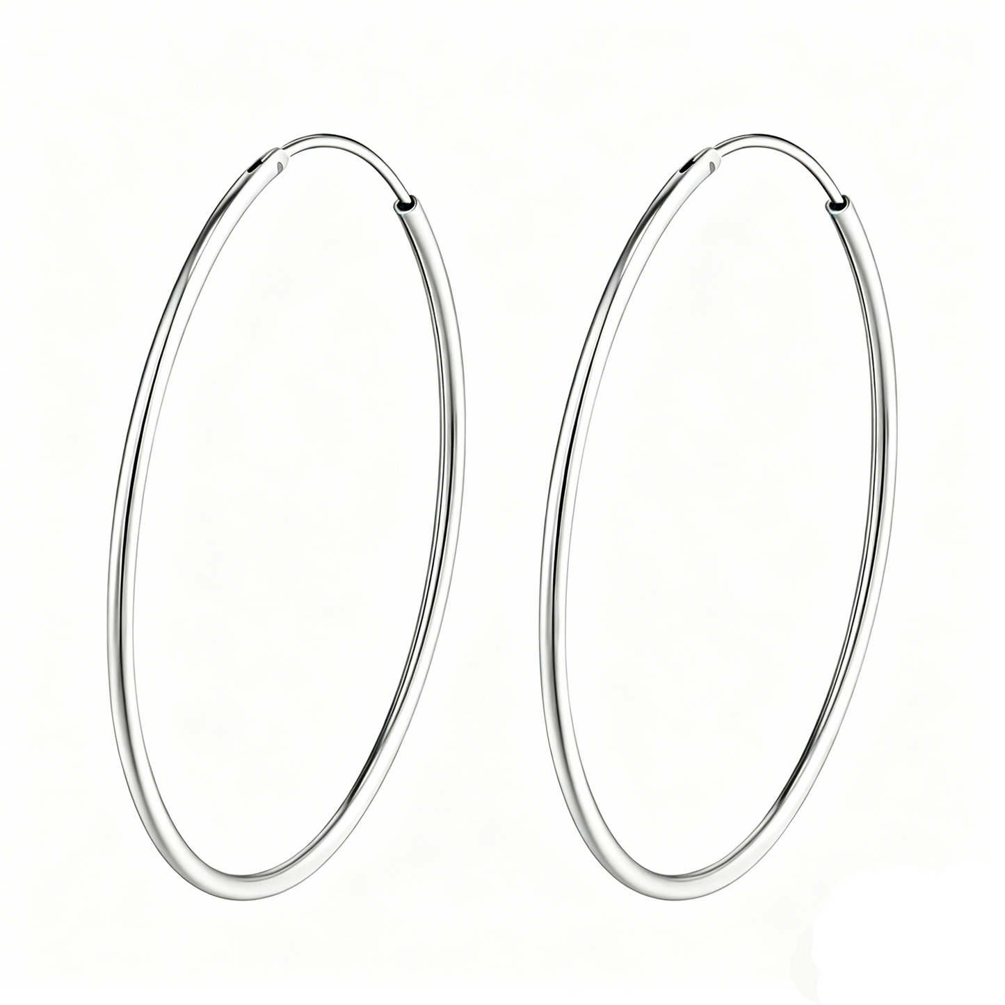 ElaraBond Grande Classic Silver Hoop Earrings