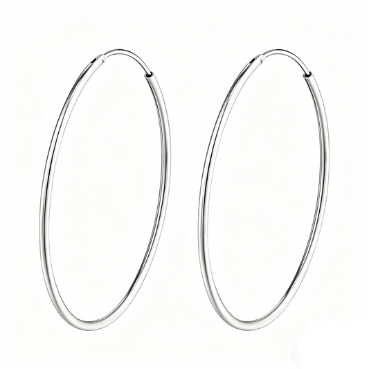 ElaraBond Grande Classic Silver Hoop Earrings